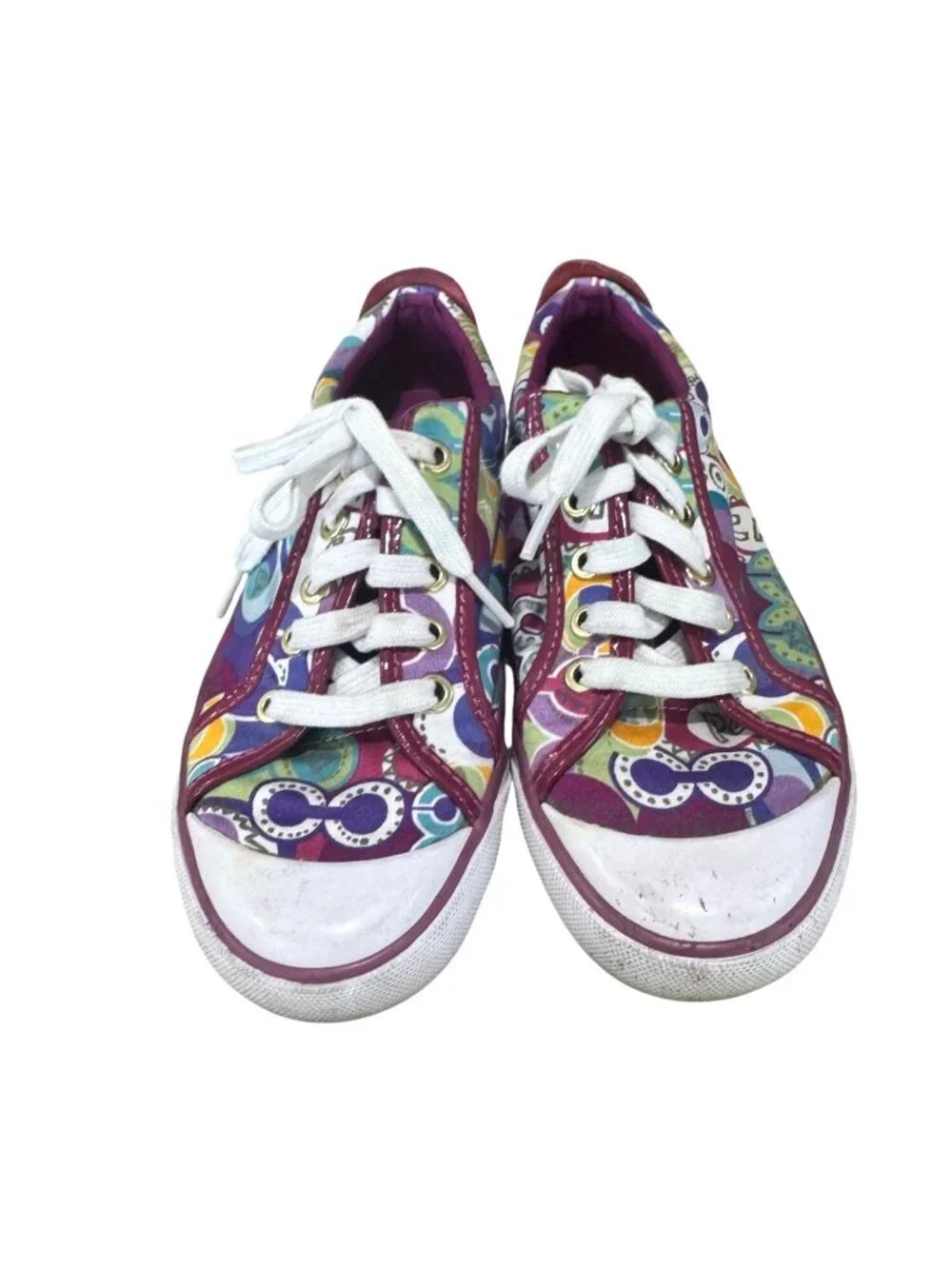 Coach Barrett Pop Graphic Lace Up Sneakers Multicolor 6.5 Punk Preppy Designer